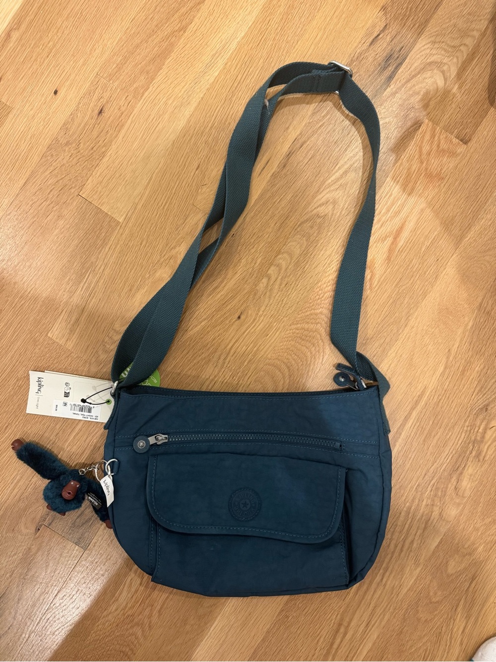 Dark Green Kipling Crossbody Bag - Casual Everyday Tote